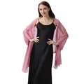 Elegant pink shiny silk crepe evening shawl wrap for weddings and formal gala parties - Dusty Pink