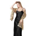 Elegante scialle in pizzo dorato con paillettes per abiti da sposa e da sera - Oro
