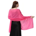 Eleganter fuchsiafarbener Chiffon-Schal mit Strass-Sternenmuster für Abendkleider - Hellrosa