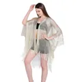 Elegant gold metallic fringe bikini cover-up for beach vacations - Tops / 135-175CM / Beige