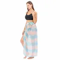 Stylish blue and pink tie-dye wrap sarong beach skirt bikini cover-up for women - Bottoms / Tie-Dye Gradient