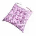 Square chair seat cushion with purple chevron zigzag pattern and tie straps for office - 40*40cm / Pink Wave