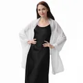 Elegante chal de crepé de seda blanco brillante para vestidos de noche, boda y fiesta - Blanco