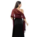 Burgundy lace shawl scarf variant for evening dresses wedding bridesmaid attire - Fuschia