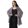 Elegante chal de noche gris con tejido arrugado metalizado para vestidos de fiesta - Gris oscuro