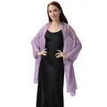 Chal de noche de crepé brillante lavanda para damas de honor y fiestas - Violeta Claro