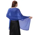 Elegante chal azul real transparente con brillo para vestidos de gala, bodas y fiestas - Azul Zafiro