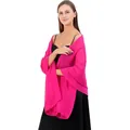Elegant magenta chiffon evening shawl wrap for wedding guest dresses and parties - Rose Red