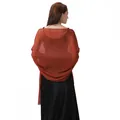 Elegante chal brillante naranja quemado para invitada de boda y fiesta de gala - Rojo Ladrillo
