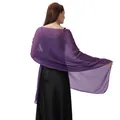 Elegante chal de noche morado brillante para damas de honor y bodas de gala - Púrpura profundo