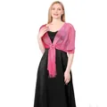 Stola rosa in filo metallico con fibbia per abiti da sposa e da sera - Rosso rosa