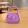 Petit sac à main violet en gelée avec bandoulière chaîne dorée - Violet