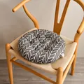 Cojín redondo grueso para silla con diseño de espiga gris para comedor u oficina hoy - Estampado de Flecha Gris / Diámetro 40CM