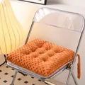 Orange minky dot textured seat cushion for office chair shown in cozy indoor detail view - Square 40*40 / Orange Red
