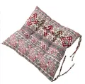 Cojín de silla cuadrado bohemio de lino grueso con lazos para oficina o comedor diario - 40x40cm / Estampado Geométrico Boho