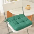 Green thickened fabric square chair cushion with anti-slip ties for office and home students - 40*40cm / Dark Green