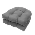 Premium soft grey square seat cushion for garden and patio chairs, set of two pack - Regular Fit / 48x48cm (2 Pieces/Pack) / Dark Gray