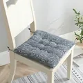 Detalle de un cojín de silla grueso en algodón y lino con patrón de olas azules clásicas. - 40*40cm / Patrón Olas Seigaiha