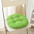 Nahaufnahme von grünem Leinen-Stuhlkissen mit getuftetem Design - Leinen Candy-Grün / 40CM
