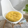 Cojín de silla redondo amarillo con patrón geométrico blanco para oficina o hogar - 40*40cm / Estilo de Rombos Amarillos (Redondo)