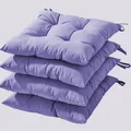 Juego de cojines morados gruesos para sillas de exterior con lazos para sillas de comedor - Gris Medio (Punto 4 Fijo)