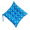 Thickened blue square seat cushion with white polka dots and secure ties for office chairs - Sky Blue Polka Dot