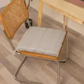 Detail of a gray plush chair cushion with square quilted pattern on a rattan chair - Rabbit Plush Grid Printed Style / 40x40cm Standard Type / Light Gray