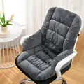 Cojín de asiento calefactado de felpa con respaldo para sillas de oficina. - Sin calefacción / Gris oscuro
