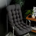 Thick dark grey one-piece chair cushion with tufted design for office and rocking chairs - [Integrated Pad] 44*93cm / Black