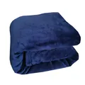 Folded navy blue flannel fleece blanket featuring soft texture and solid color style - 50x70cm (Pet Blanket) / Navy Blue