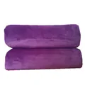 Ultra-soft purple flannel fleece blanket with plush texture, neatly rolled for storage - 50x70cm (Pet Blanket) / Deep purple