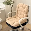 Plush beige heated seat and backrest cushion for office chairs, warm winter seat mat - Non-Heated / Camel