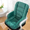 Cojín de silla calefactable de felpa verde premium con respaldo integrado para oficina - Verde Oscuro