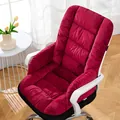 Cojín de silla calefactable de una pieza en terciopelo rojo grueso para confort de oficina - Burdeos