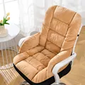 Cojín de asiento calefactado y respaldo integrado de felpa camel para silla - Camel