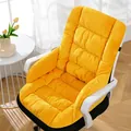 Cojín térmico de felpa amarillo con respaldo integrado para su silla de oficina - Amarillo jengibre
