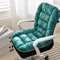 Teal plush integrated heated seat cushion and backrest for office chairs in cozy fabric - Dark Green