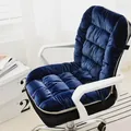 Premium navy blue heated one-piece chair cushion with plush velvet backrest for office chairs - Navy Blue
