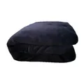 High-quality soft solid navy blue flannel fleece blanket folded neatly for home and travel - 50x70cm (Pet Blanket) / Black