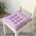 Cómodo cojín de silla cuadrado morado grueso con lazos para sillas de comedor y oficina - Púrpura Claro
