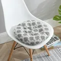 Cojín de asiento redondo de algodón y lino con diseño de árbol para sillas de oficina - 45x45cm / Round Black Trees