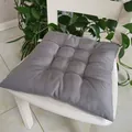 Cojín de silla gris grueso acolchado para sillas de comedor u oficina - Gris Medio