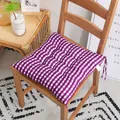 Cojín de silla engrosado a cuadros morados y blancos con lazos para comedor casa - Cuadros Pequeños Morados