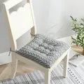 Cojín de silla grueso de algodón y lino gris con patrón de espiga para oficina y hogar - 45x45 cm / Estilo Flecha Gris (Cuadrado)