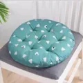 Coussin de chaise rond épais en coton et lin avec motif triangle vert - Petits Points