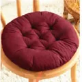 Cojín redondo burdeos grueso para silla de comedor y comodidad de asiento de oficina - Diámetro 40CM / Burdeos