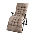 Thickened coffee checkered recliner chair cushion for folding outdoor lounge chairs - Gray Plaid