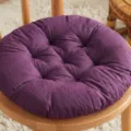 Suave cojín redondo morado grueso ideal para sillas de comedor y uso en la oficina - Diámetro 40CM / Púrpura profundo