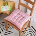 Cojín de silla suave engrosado a rayas en rosa y gris para sillas de comedor u oficina - Rosa Rayado
