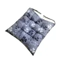 Cojín de silla cuadrado gris con estampado de trébol y prácticos lazos de sujeción - Trébol (Gris) / 40x40cm